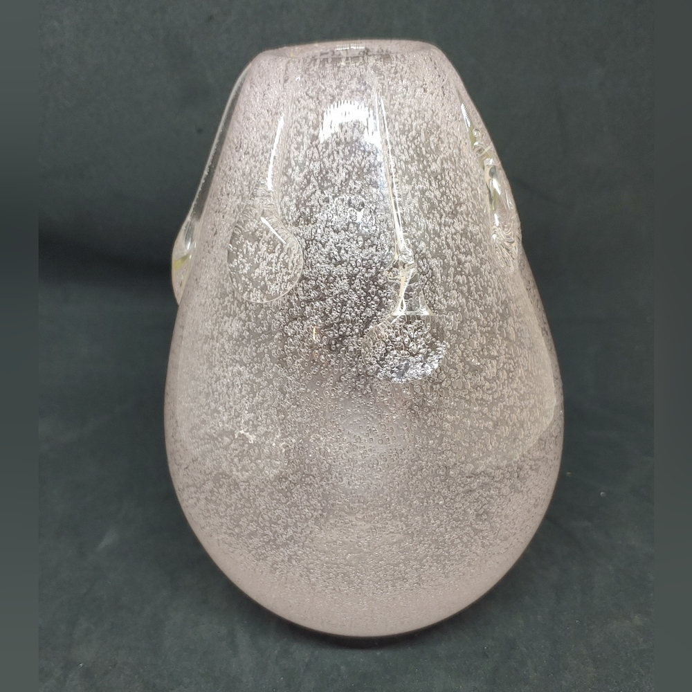 Pink Bubble Glass Vase Art Glass